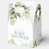 Groene Botanische Stof Blauwe Baby Shower Favor Do Bedankdoosjes (Geopend)