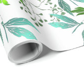 Groene botanische takjes cadeaupapier (Rol Hoek)