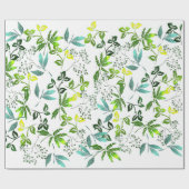 Groene botanische takjes cadeaupapier (Vlak)