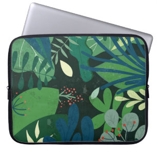 Groene botanische: tropische bladeren illustratie laptop sleeve