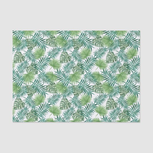 Groene botanische tropische palmspatroon tissuepapier (Voorkant)