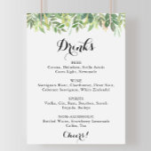 Groene Botanische Trouw Dranken Menu Bord Poster
