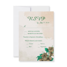 Groene Botanische Trouw RSVP Kaart
