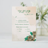 Groene Botanische Trouw RSVP Kaart (Staand voorkant)