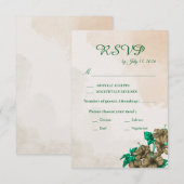 Groene Botanische Trouw RSVP Kaart (Voorkant / Achterkant)