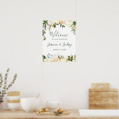 Groene Botanische Trouw Welkom Bord Poster (Keuken)