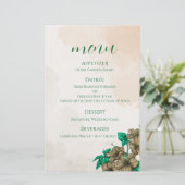 Groene Botanische Trouwmenu Kaart (Staand voorkant)