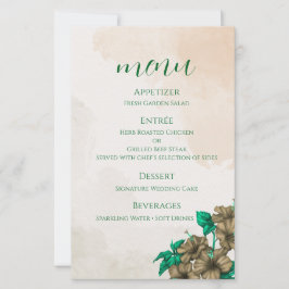 Groene Botanische Trouwmenu Kaart