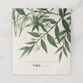 Groene botanische uithuwtafel plaatskaartje (Buitenkant ongevouwen)