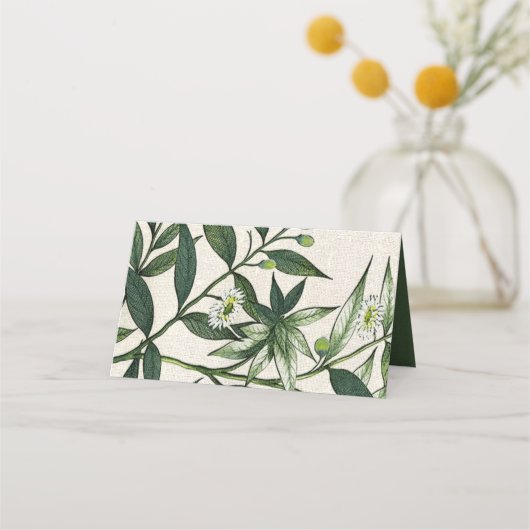 Groene botanische uithuwtafel plaatskaartje (Achterkant)