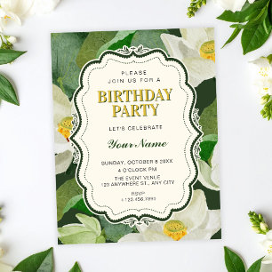 Groene botanische verjaardag kaart