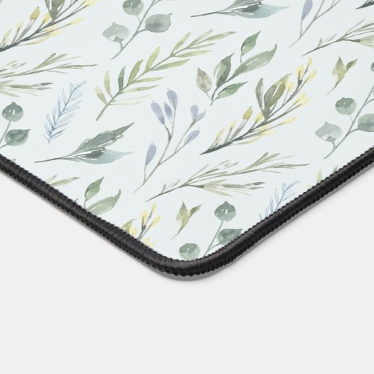 Groene botanische Waterverf bloemen Bureaumat (Hoek)