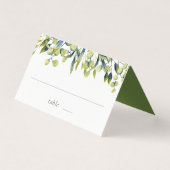 Groene botanische Waterverf Greenery Place Cards Kaart (Voorkant)