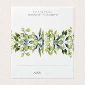 Groene botanische Waterverf Greenery Place Cards Kaart (Buitenkant ongevouwen)