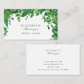 Groene botanische waterverf kaart. Tuingroen Visitekaartje (Voorkant / Achterkant)