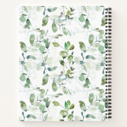 Groene botanische Waterverf Notitieboek (Achterkant)