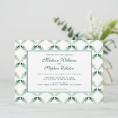 Groene Botanische Waterverf Patroon - Bruiloft Kaart (Staand voorkant)