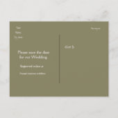 Groene botanische woudwedstrijd bespaart de datum aankondigingskaart (Achterkant)