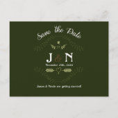 Groene botanische woudwedstrijd bespaart de datum aankondigingskaart (Voorkant)