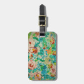 groene botanische zomertuin Rozen bloemen Bagagelabel (Voorkant verticaal)