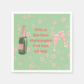 Groene Bougie Champagne fles offerte Servet (Voorkant)