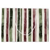 Groene Bourgogne Stripes Kerstmis Groot Cadeauzakje (Achterkant)
