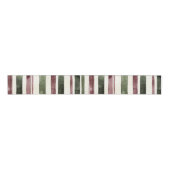 Groene Bourgogne Stripes Kerstmis Grosgrain Lint (Voorkant)