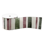 Groene Bourgogne Stripes Kerstmis Grosgrain Lint (Spoel)
