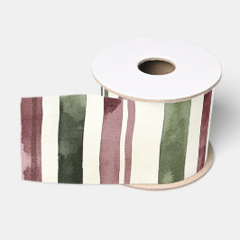 Groene Bourgogne Stripes Kerstmis Grosgrain Lint