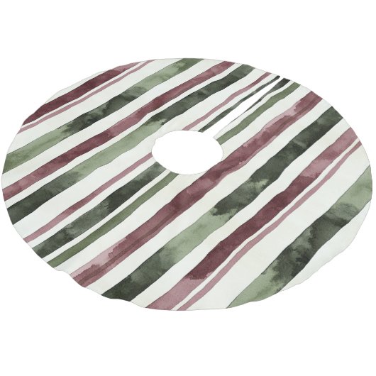 Groene Bourgogne Stripes Kerstmis Kerstboom Rok (Gekanteld)