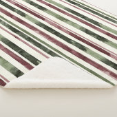 Groene Bourgogne Stripes Kerstmis Sherpa Deken (3/4)