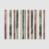 Groene Bourgogne Stripes Kerstmis Tissuepapier (Voorkant)