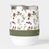 Groene Bourgondië Wilde Bloem Monogramnaam (Rechts)