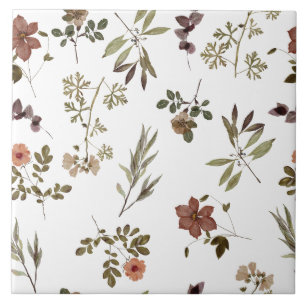 Groene Bourgondië Wilde Bloem Tegeltje