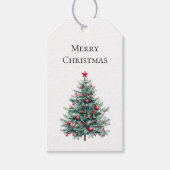 Groene Bourgondische kerstbomen Ornamenten Cadeaulabel (Voorkant)