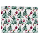 Groene Bourgondische kerstbomen Ornamenten Groot Cadeauzakje (Achterkant)