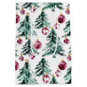 Groene Bourgondische kerstbomen Ornamenten Medium Cadeauzakje (Achterkant)