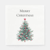 Groene Bourgondische kerstbomen Ornamenten Servet (Voorkant)