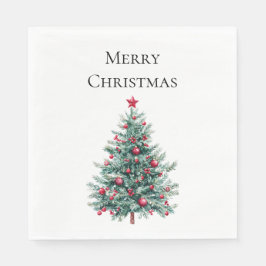 Groene Bourgondische kerstbomen Ornamenten Servet