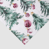 Groene Bourgondische kerstbomen Ornamenten Tissuepapier (Detail)