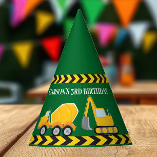 Groene Bouw Voertuig Custom Jongens Verjaardag Feesthoedjes