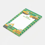 Groene Bouwtrucks Persoonlijke Mitzvah Post-it® Notes (Schuin)