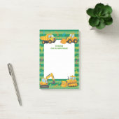 Groene Bouwtrucks Persoonlijke Mitzwa Post-it® Notes (Kantoor)