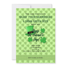 Groene bovenhoed Shamrocks St. Patricks Day Invite