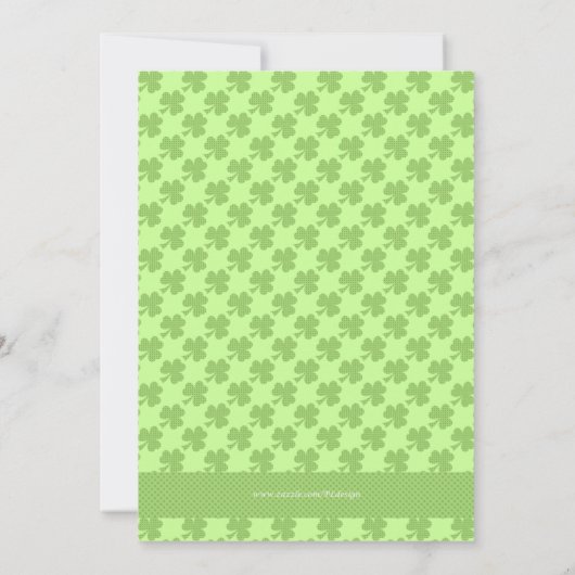 Groene bovenhoed Shamrocks St. Patricks Day Invite Kaart (Achterkant)