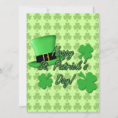 Groene bovenhoed Shamrocks St. Patricks Day Invite Kaart (Voorkant)