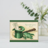  groene bovenste handschoenenhandschoenen Shamrock Briefkaart (Staand voorkant)