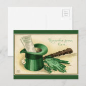  groene bovenste handschoenenhandschoenen Shamrock Briefkaart (Voorkant / Achterkant)