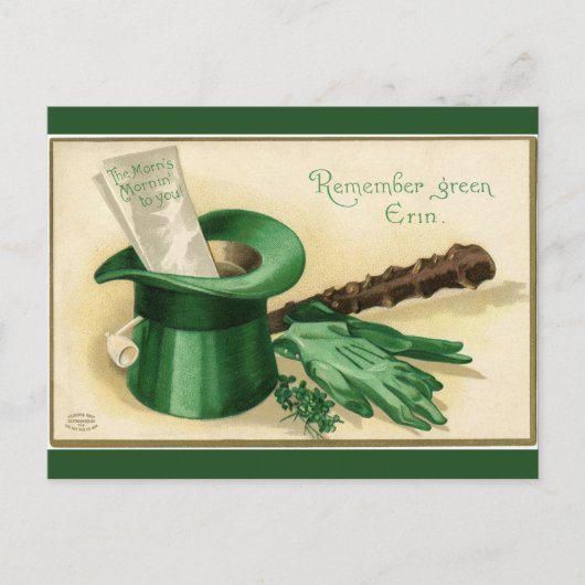  groene bovenste handschoenenhandschoenen Shamrock Briefkaart (Voorkant)
