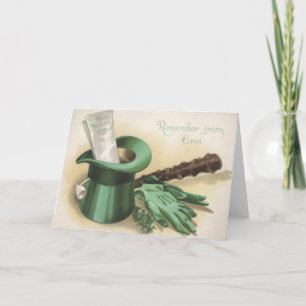 Groene Bovenste Hoed Handschoenen Shillelagh Kleip Kaart